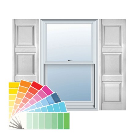 Ekena Millwork Lifetime Vinyl, Custom Three Equal Panel, Raised Panel Shutters, w/Shutter-Loks, LP4C12X09200PG LP4C12X09200PG